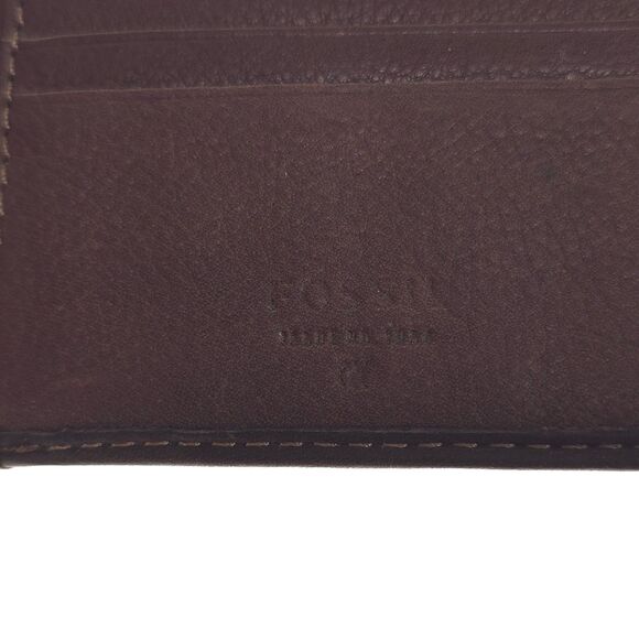 Vintage Fossil Brown Cowhide Leather BiFold Wallet Men's Great Condition SML1394 - Picture 6 of 7